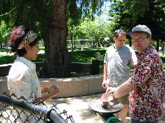 Heesoo, Rich Fulcher and Matt Leacock readying the water bombs