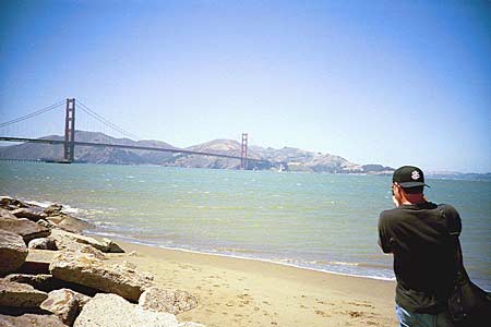 jim shooting the golden gate bridge, july 2002