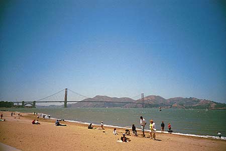 beach near golden gate bridge, july 2002 